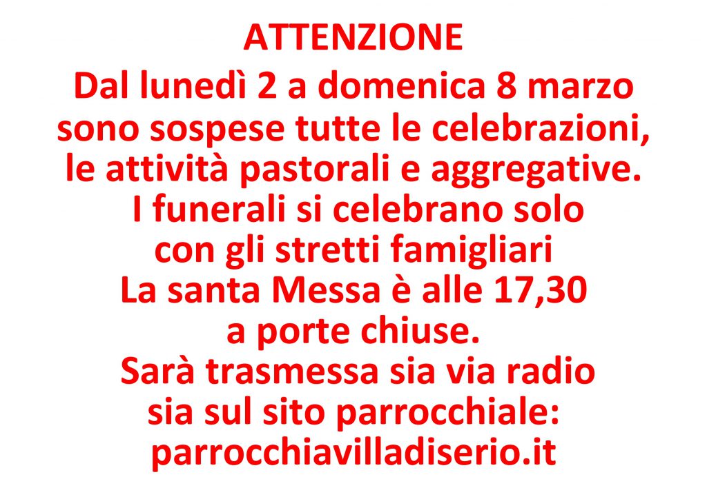 sospensione attività marzo 2020