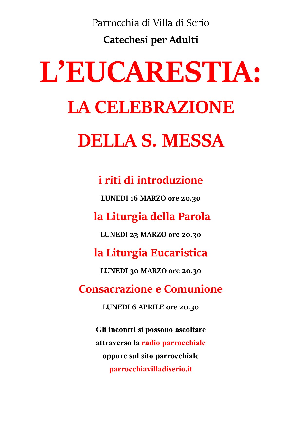 Volantino Catechesi Adulti Quaresima 2020