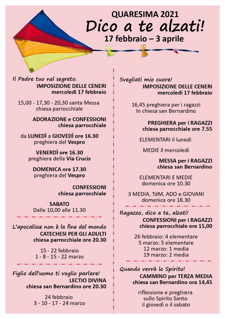 Programma Quaresima 2021