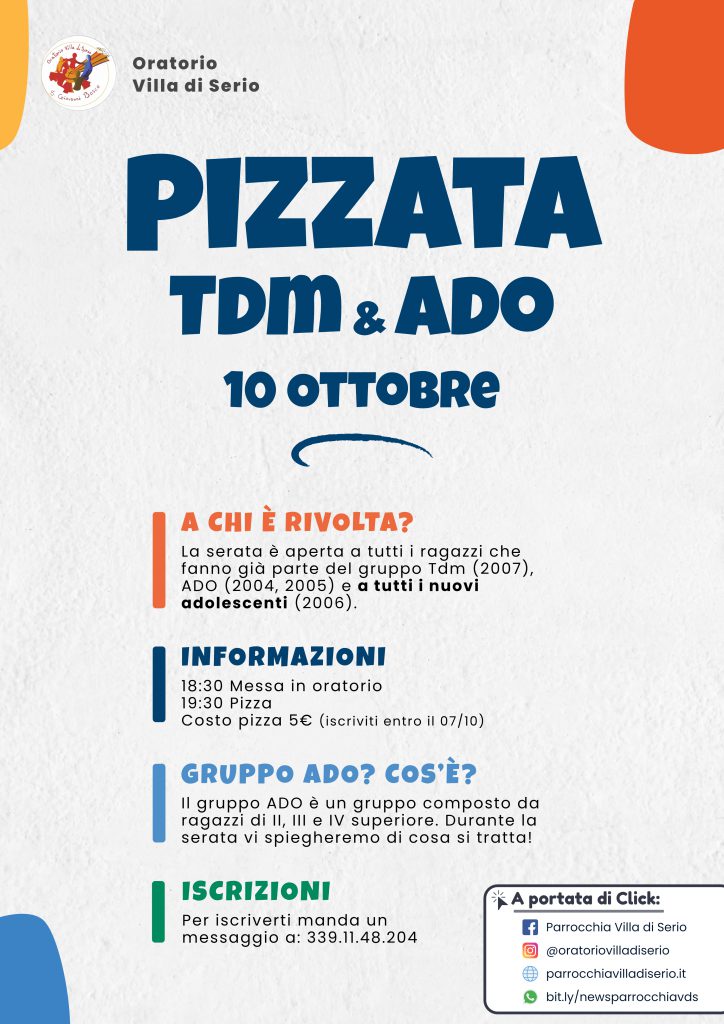 Pizzata ado-tdm 10 ottobre 2021
